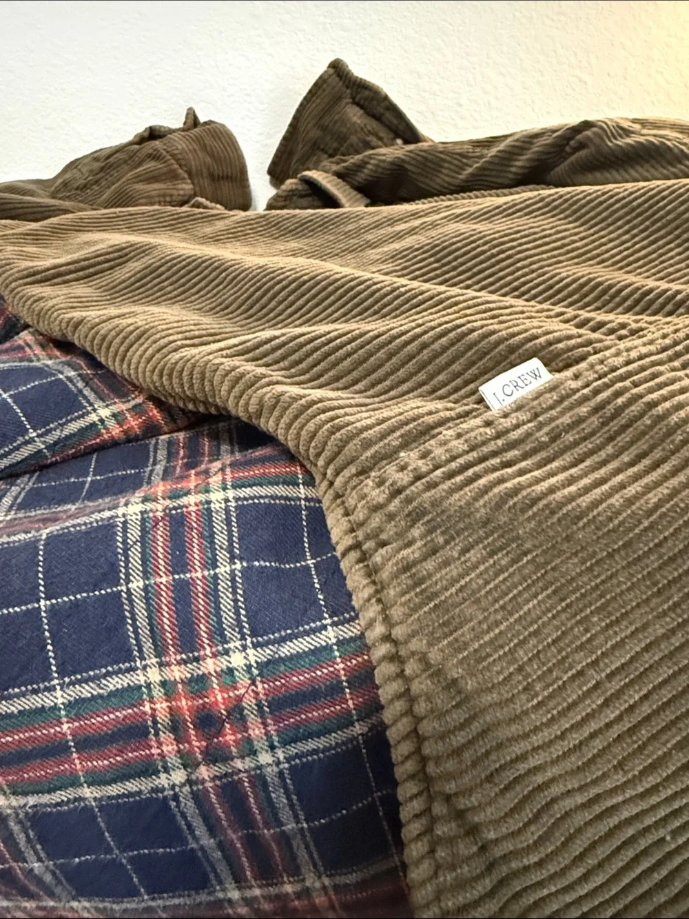 J. Crew Men’s Olive Corduroy Button-Front Shirt Jacket Size XL